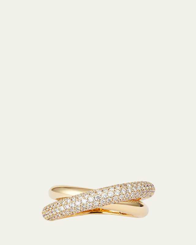 Infinity Loop Half Pavé Diamond Ring, Medium (Size